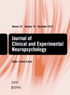 JOURNAL OF CLINICAL AND EXPERIMENTAL NEUROPSYCHOLOGY封面